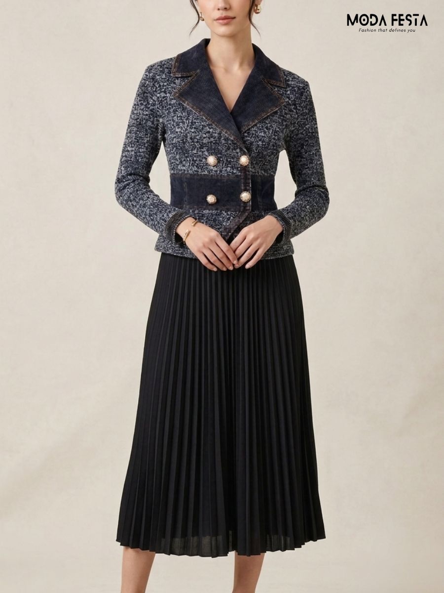ModaFesta -Eleonora tweed-double-breasted-blazer-dress